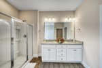Attached bath with soaking tub and walk-in shower