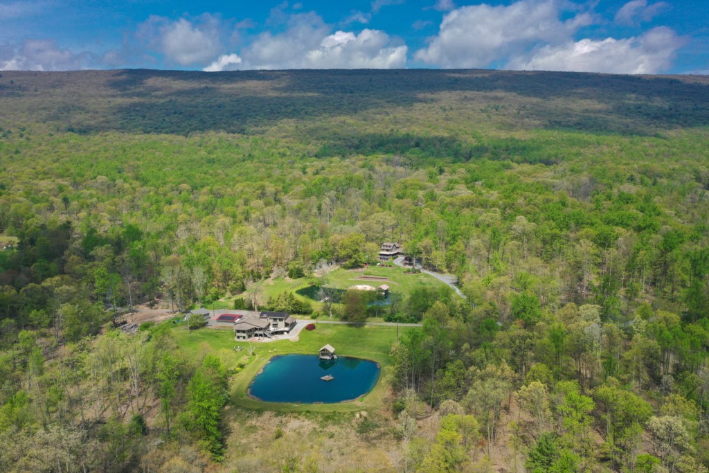 A stunning aerial view of the property.