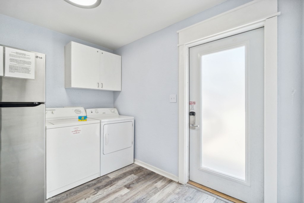 Laundry Room with Extra Refrigerator and Space for Beach Items 