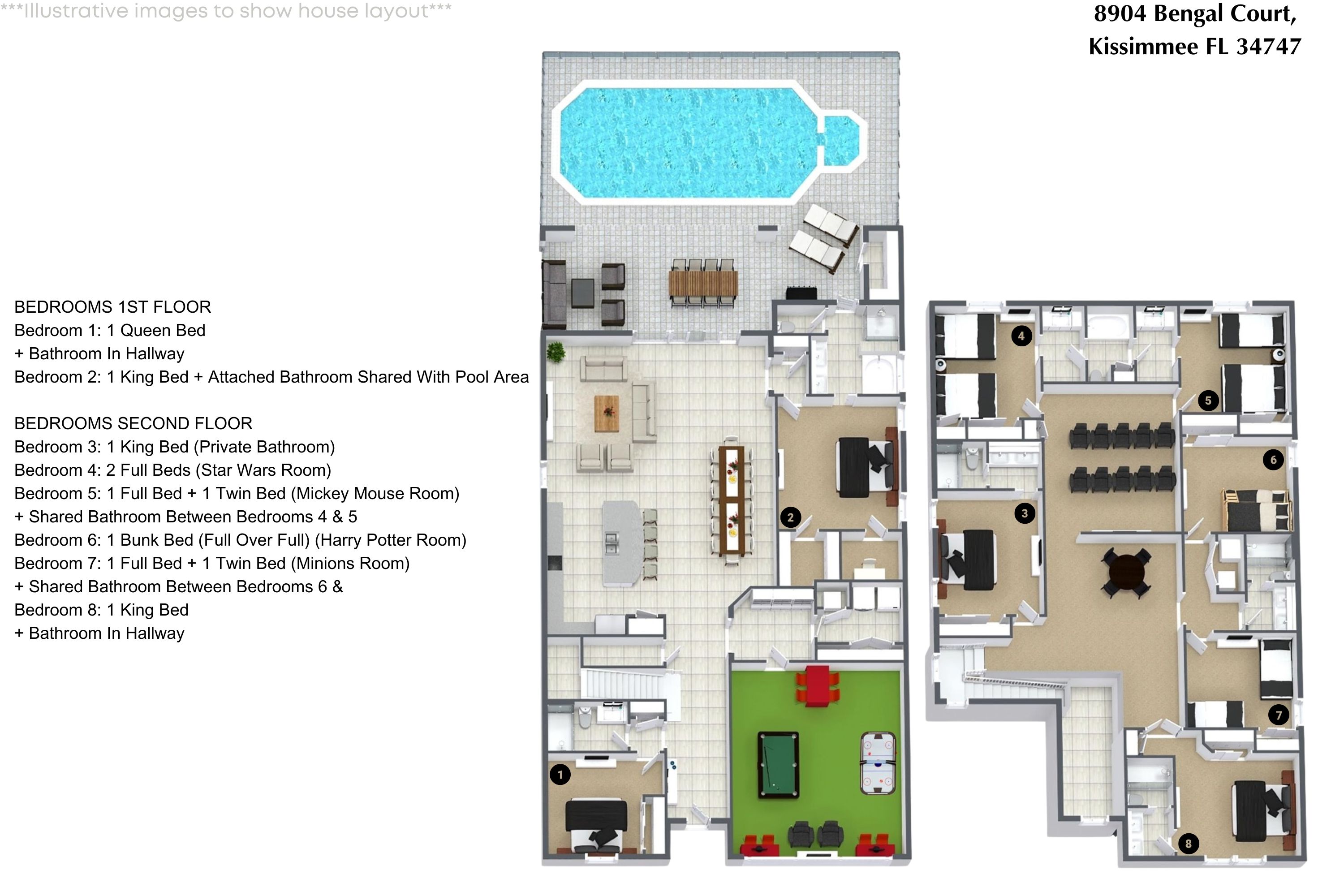 8 bedroom vacation house at Windsor at Westside - Image 56