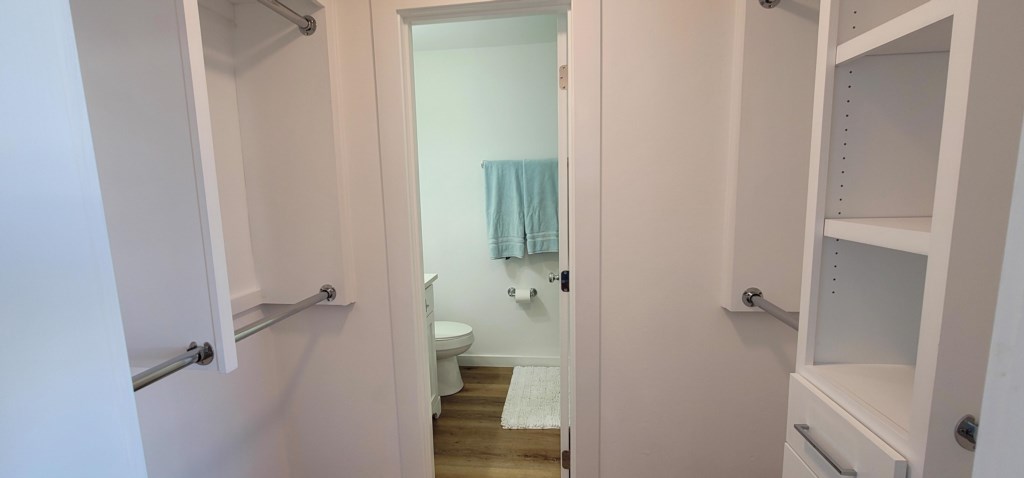 Closet located in second bedroom leading to the second bathroom