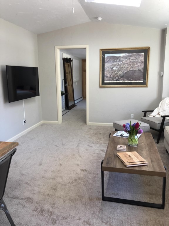 Main living area in the rental unit. The total square ft in the rental is approximately 600 