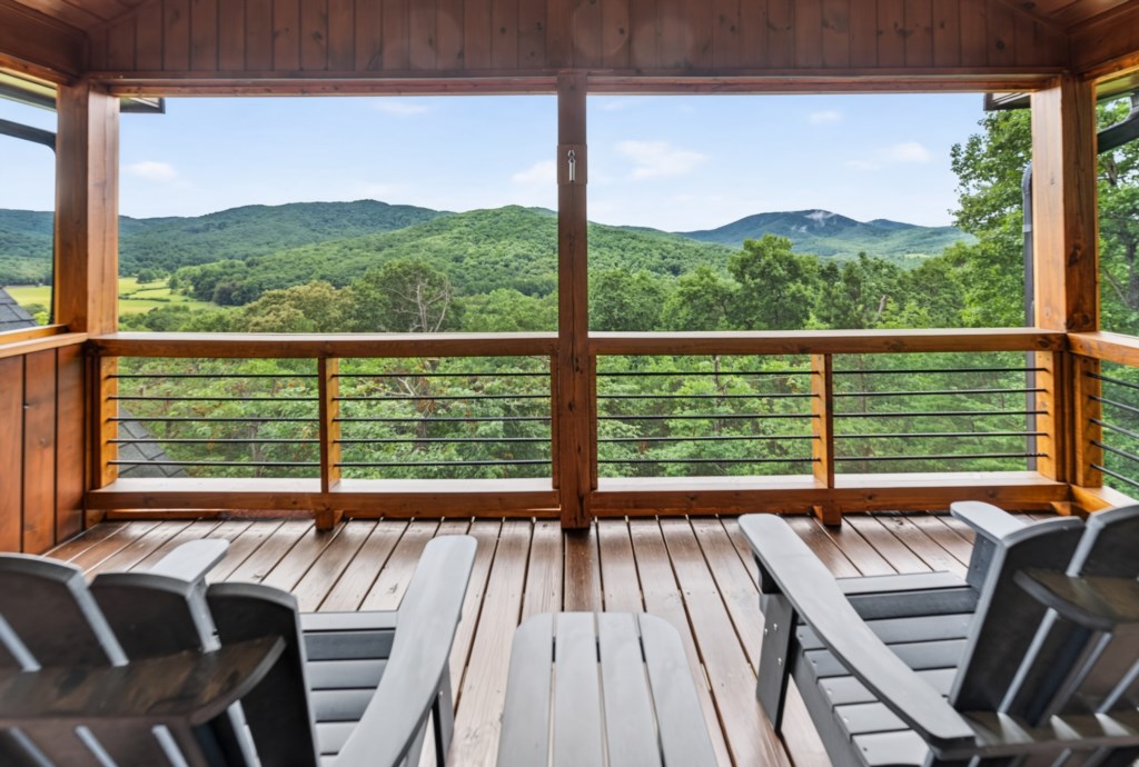 Relax on the deck with breathtaking mountain views and fresh air.