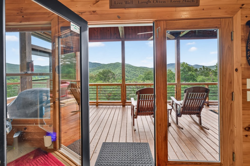 Relax on the deck with stunning mountain views and fresh air.