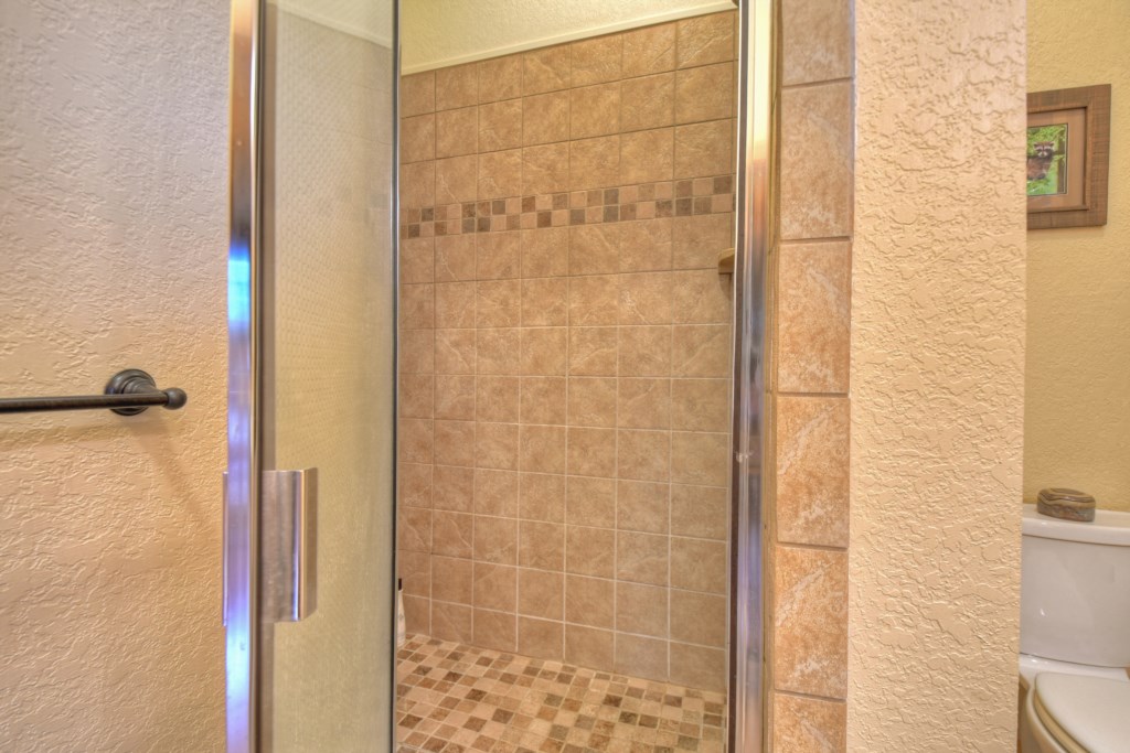 Walk in shower on the main level 