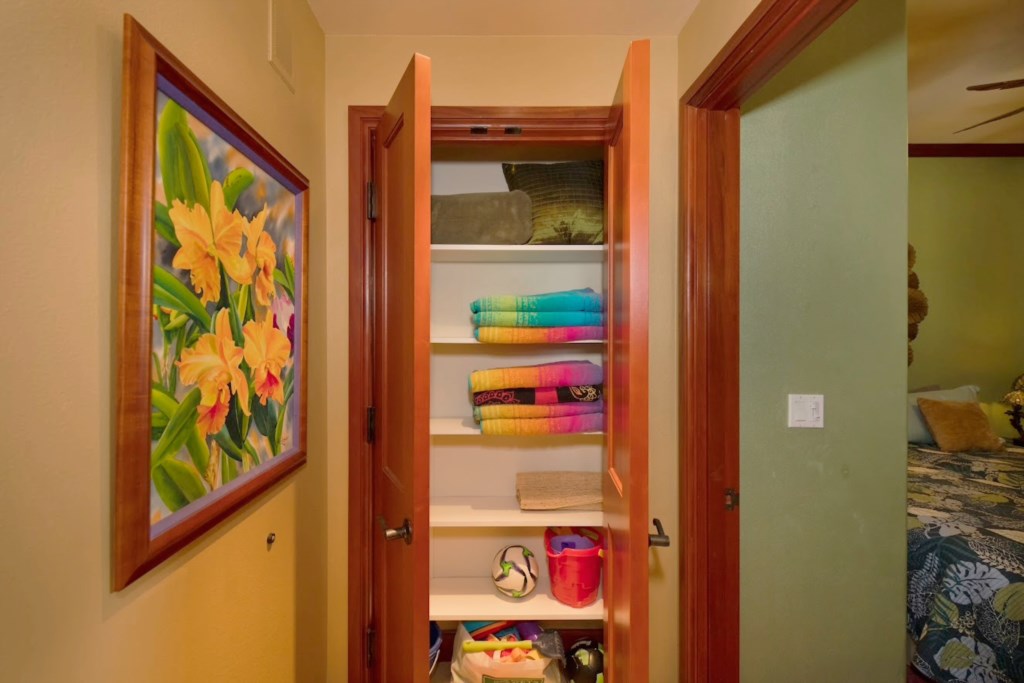 Beach towels, chairs and toys in unit for guest use!