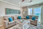 Large, comfortable sectional with ample seating and Gulf views 