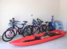 4 adult bikes, 1 two-seater kayak, with beach wagon and 4 chairs are provided for guests use
