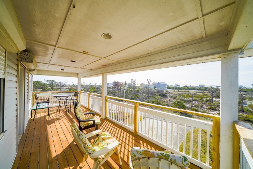 Large balconies decorate the exterior and provide ample outdoor living accommodations 