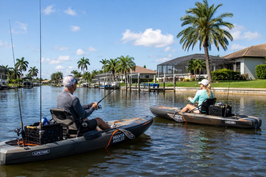 Explore Cape Coral from the water! Enjoy the all NEW complimentary fishing kayaks!