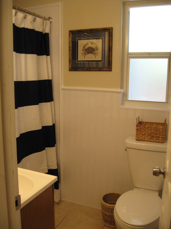The bathroom with full shower is also newly renovated.