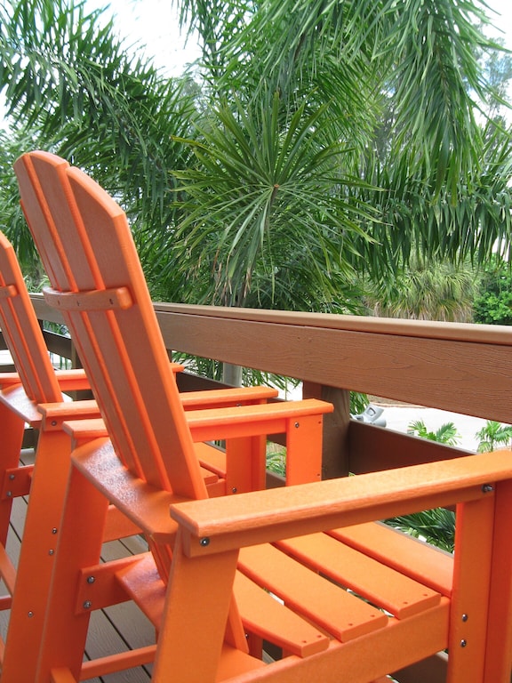 Your front porch allows you to relax at tree top heights and enjoy the views