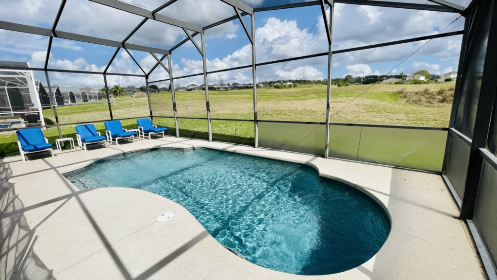 South Facing Pool with Golf Course Views