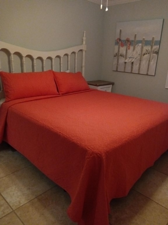 King size bed in guest bedroom