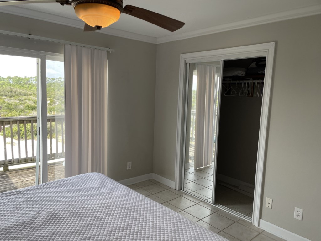 Private balcony off of the master bedroom with plenty of closet space.