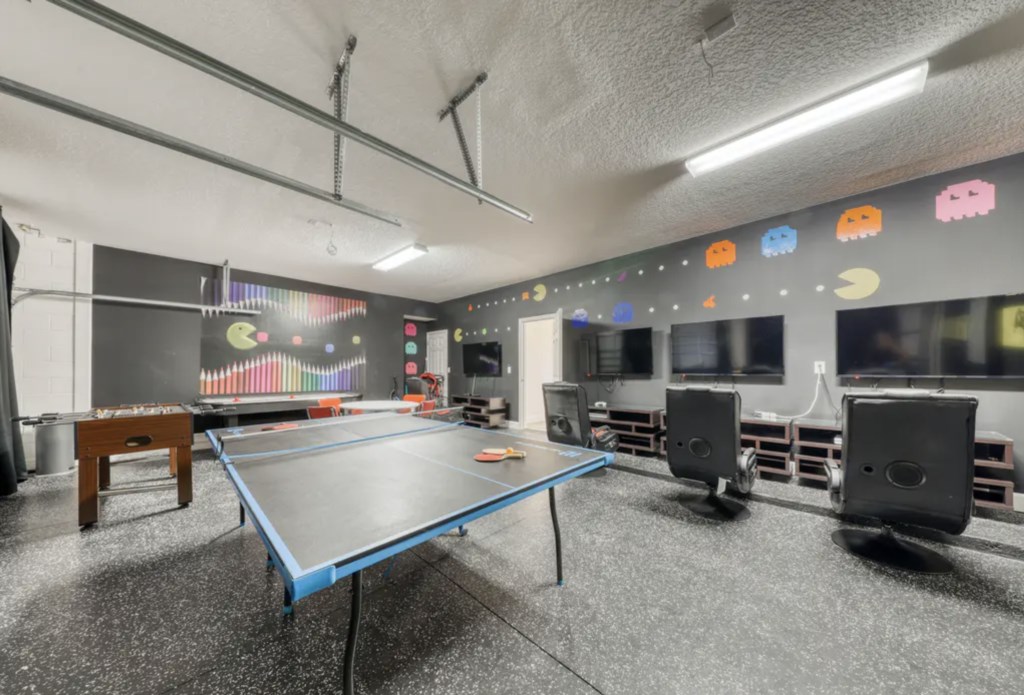 Game room-located in garage 