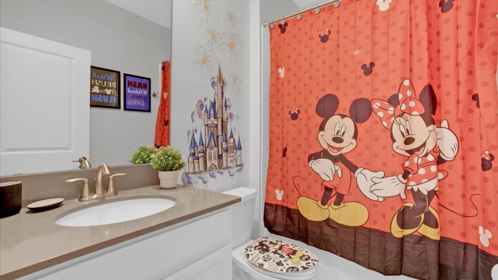 Mickey and Minnie Themed Bathroom