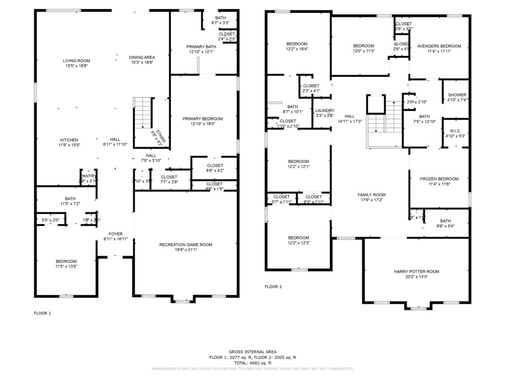 Combined upstairs and downstairs floor plans