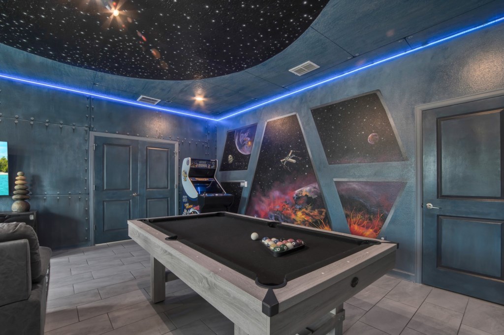 Game room with Star Wars theme on first floor