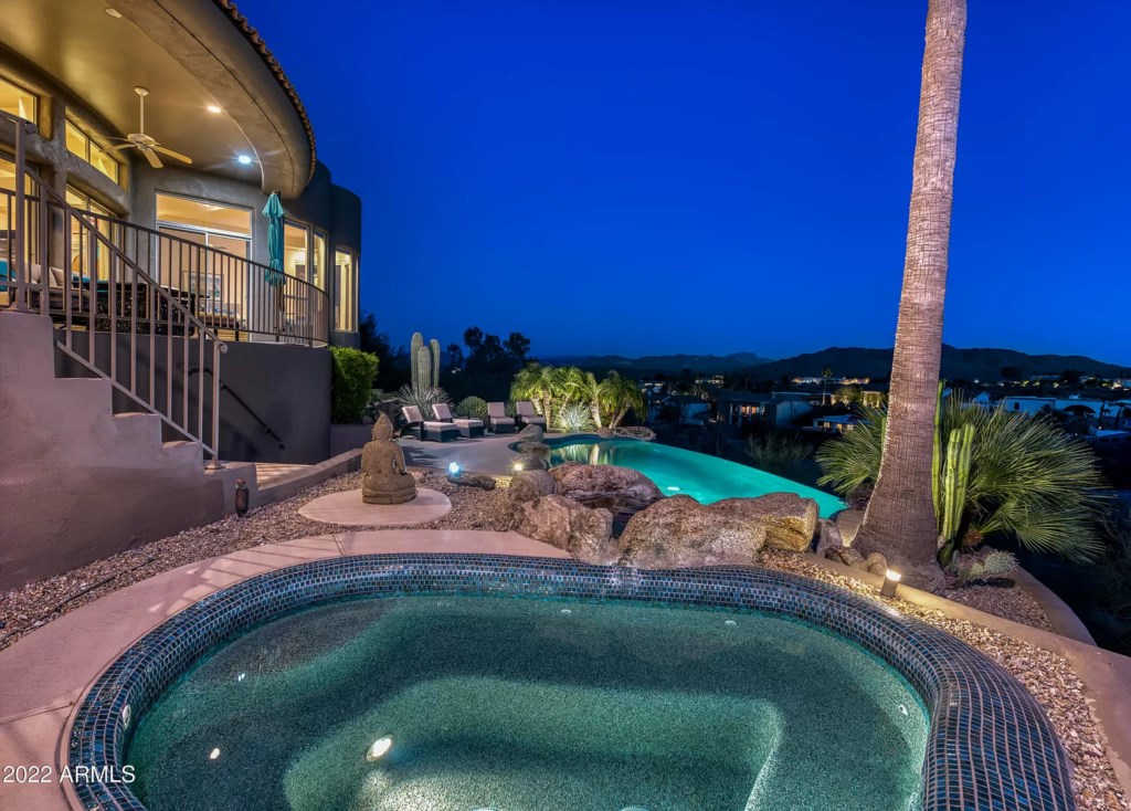 pool view from the hot tub