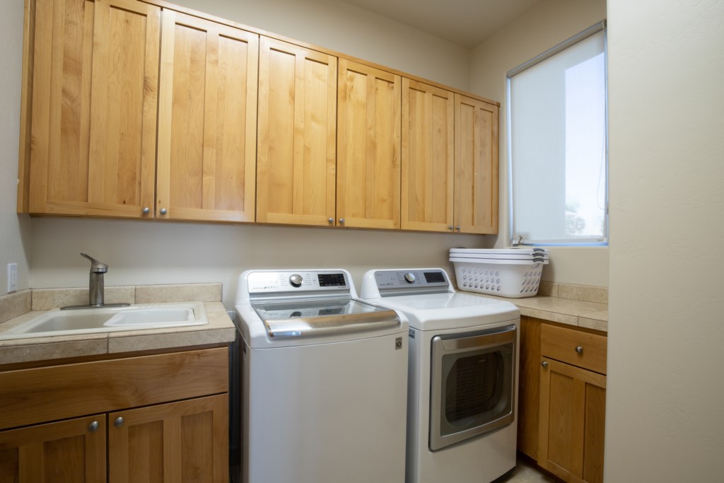 washer and dryer area