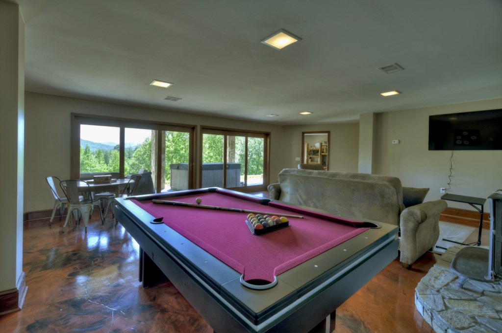 Pool table perfect for a family game night!