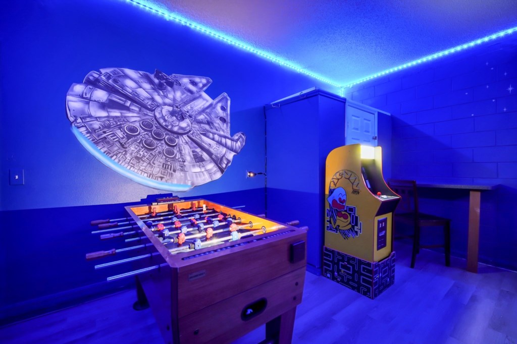 Star Wars Game room. Foosball, arcade