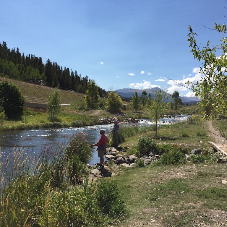 Fishing on the Blue River, “The Steps” section, in North Breck (catch & release)