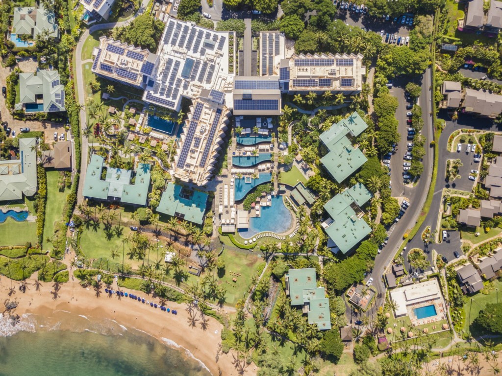 Aerial shot of Hotel Andaz, our guests will be able to enjoy all the amenities that the resort offers