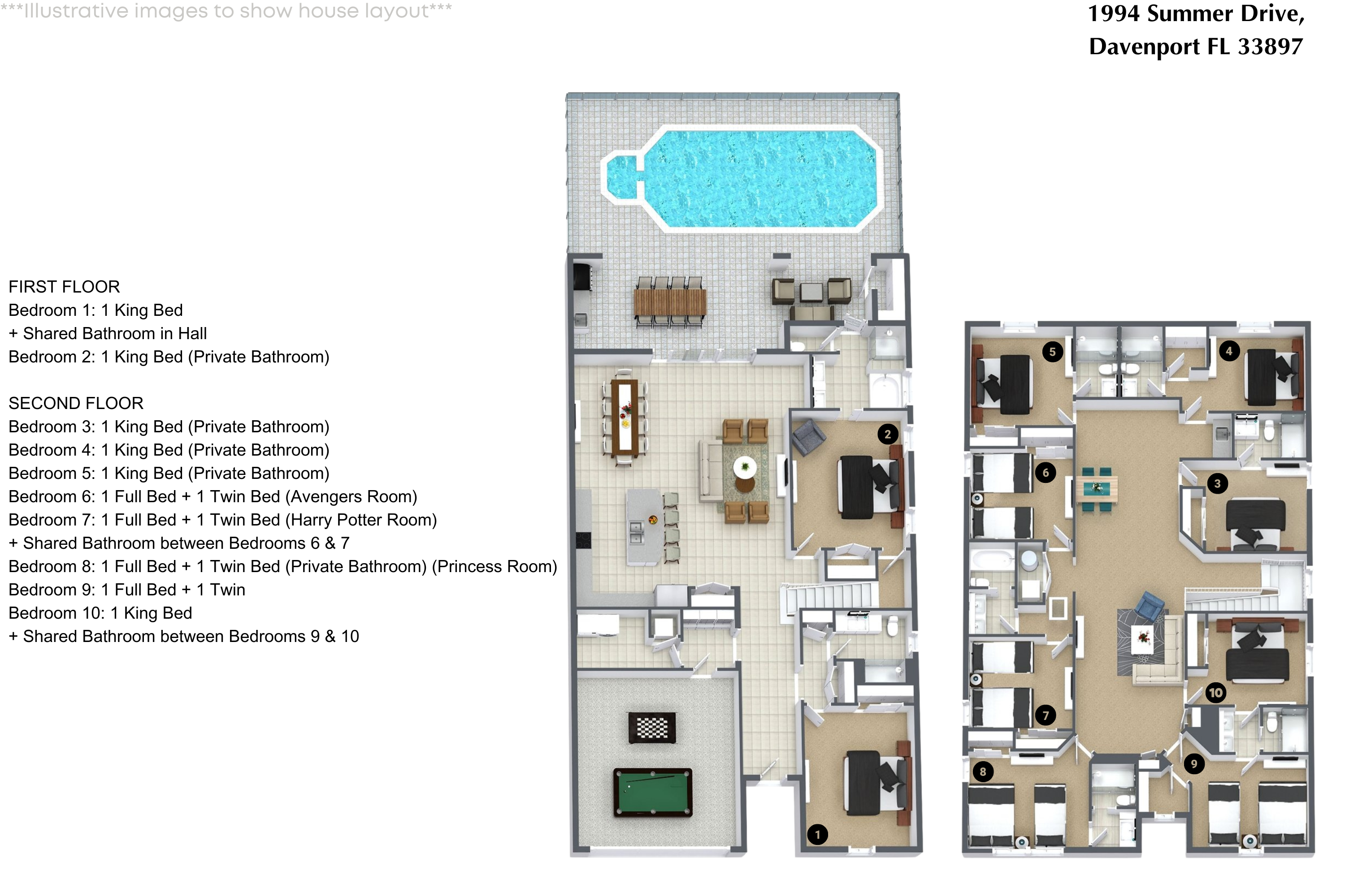 10 bedroom vacation house at Windsor Island Resort - Image 56