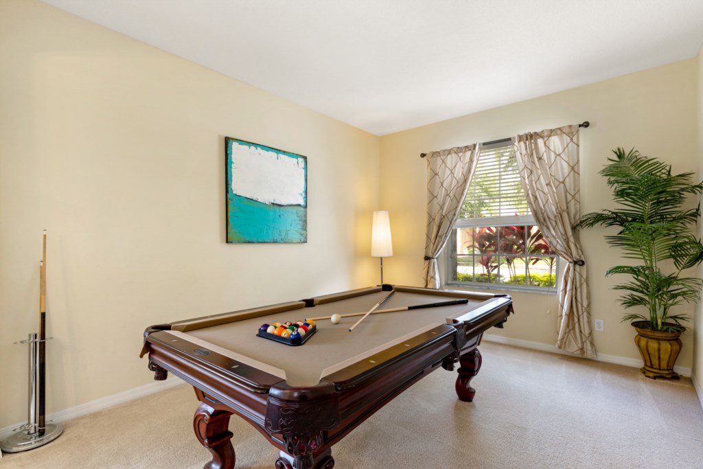 Front room pool table
