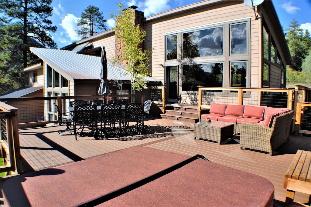 Wrap-Around Deck with Hot Tub and Outdoor Seating