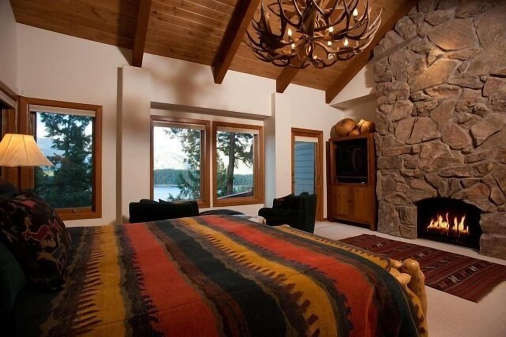 Master Bedroom features Fireplace and TV in Room