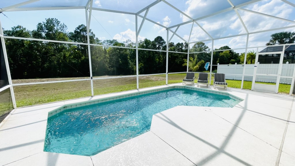 Heated pool with conservation views