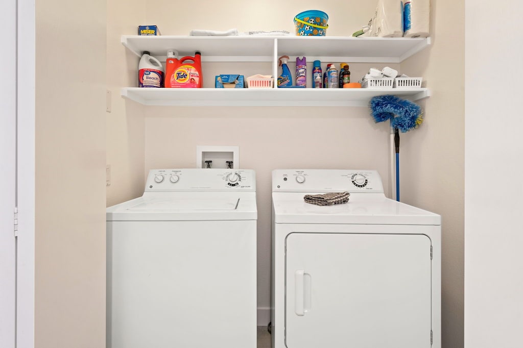Condo is equipped with laundry facilities within the unit