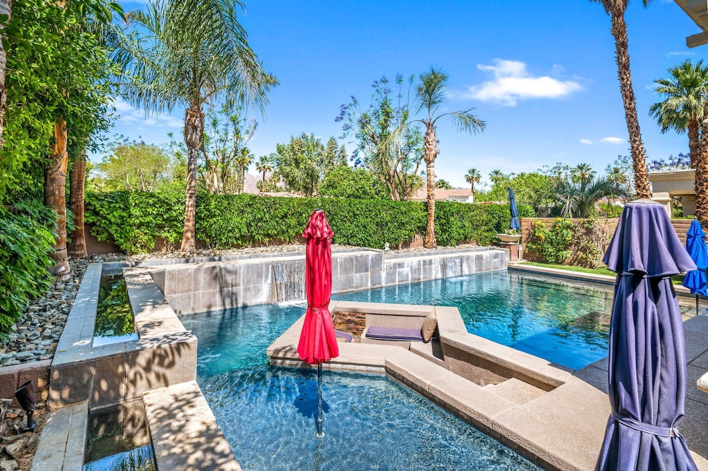 A pool and spa, ready to be enjoyed!