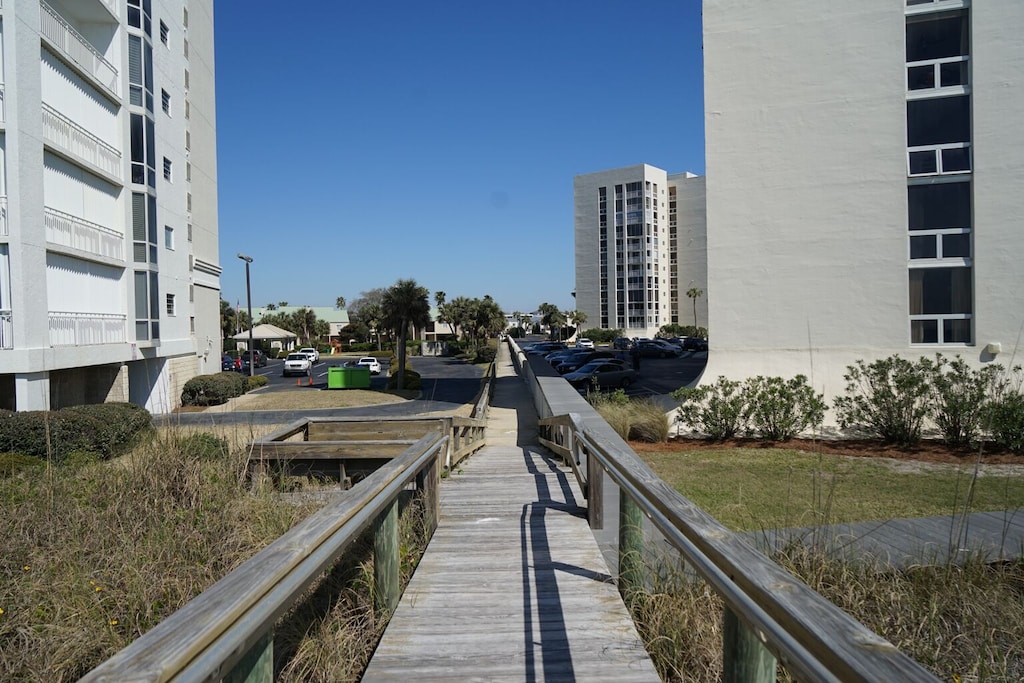 Walkway from beach access to Shoreline Gardens community