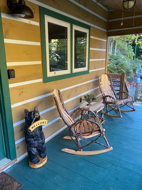 Front porch at Off the Grid! 
