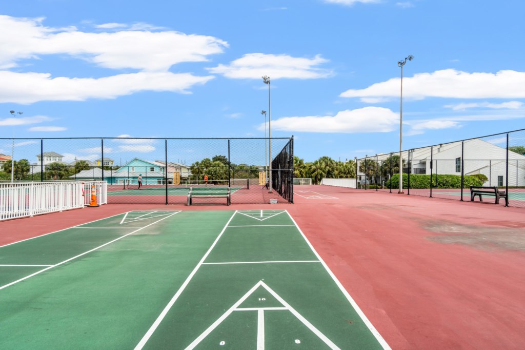 Shuffleboard and tennis courts 