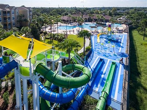 Resort-style waterpark with thrilling slides and spacious pools for family fun.