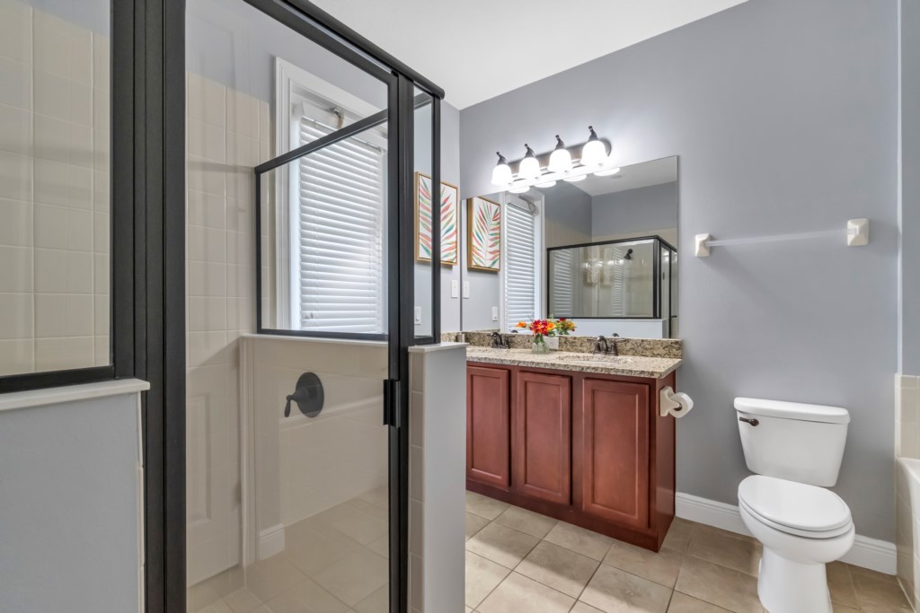Bedroom 2 - First Floor
- Private Bathroom Shower & Tub
