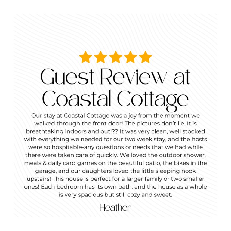 We so appreciate our guests reviews! Thank you Heather! 