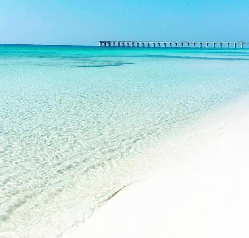 Emerald Blue waters of the Gulf on Navarre Beach a short distance away