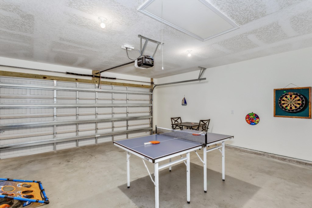Game room in garage