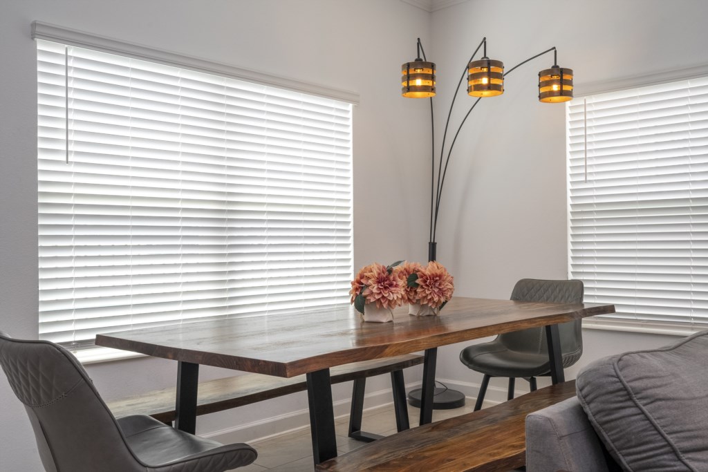 Open floor concept kitchen, dining and living