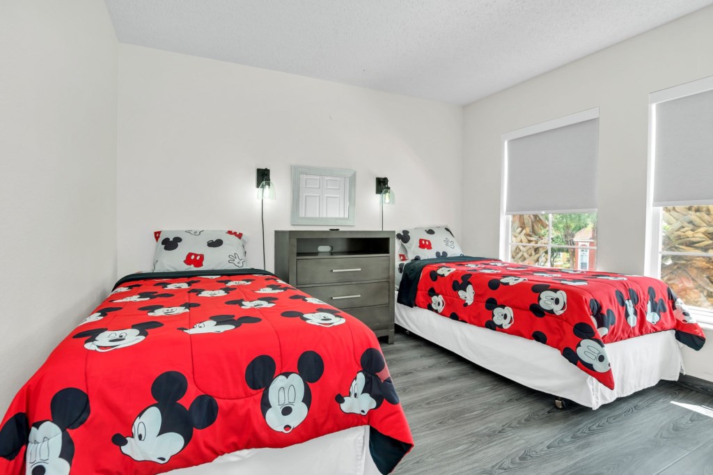 Kids room with Mickey theme and smart TV