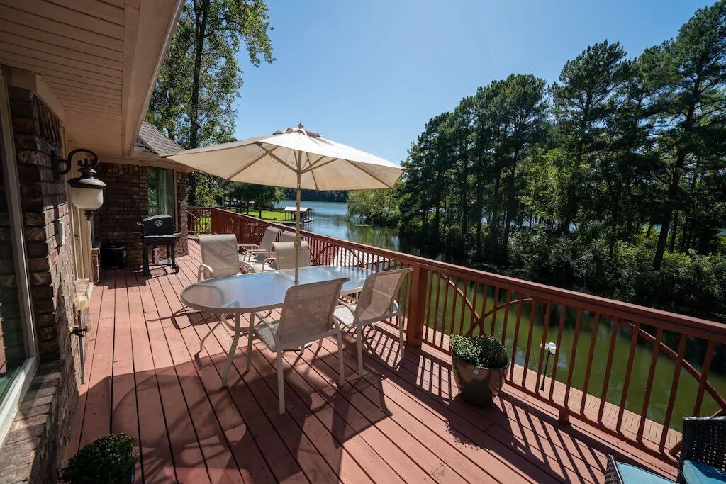 Deck off living room & master bedroom with Lakeside Views.
