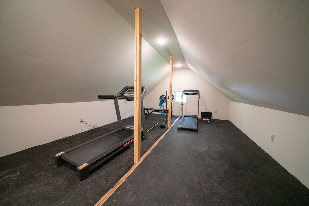 This upstairs gym area is not heated or cooled. But it's here if you want it.