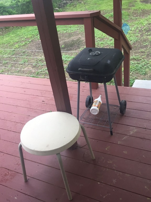 Small BBQ & table for your seasonings, platter, cutting board, or tools.