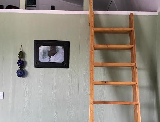 Ladder up to loft bedroom